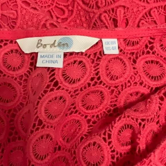 356- Boden Poppy NWOT Pink Floral Eyelet Midi Dress - Picture 4 of 6